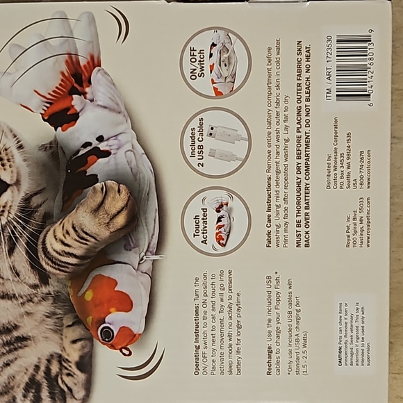 2-PACK 11" Floppy Koi Fish Rechargeable Cat Toys - Picture 4 of 5